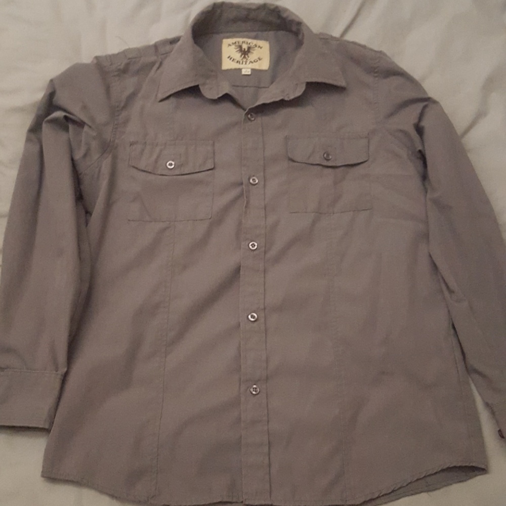Grey button up